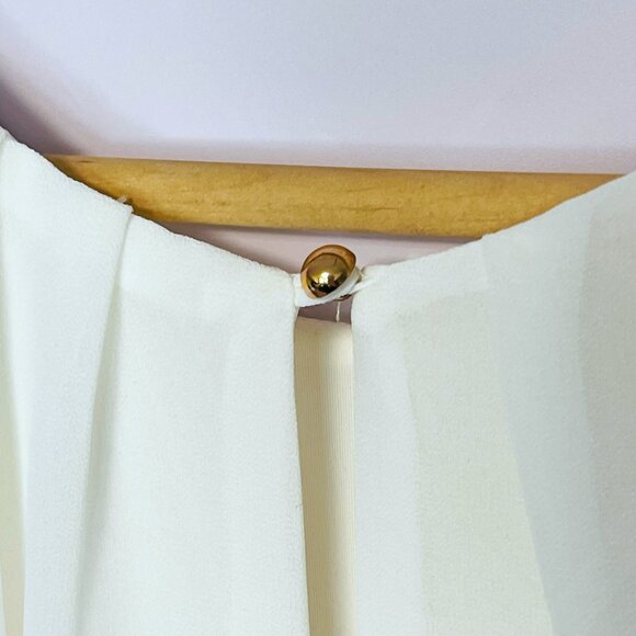 DNA Couture Blouson Dress Womens Size M Creamy White Light Sheer Fairy Feminine - Picture 6 of 11